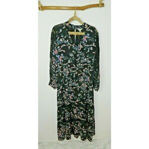 Belle Sky Dress Plus‎ Size X-Large Black Floral Lace Cottage Core Maxi